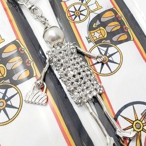 Set Of Skinny Tie Scarves With Keycharm